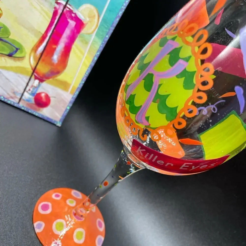 LOLITA - “I Love My Letter* Love my Wine * Hand-painted Wine Glass - “K”